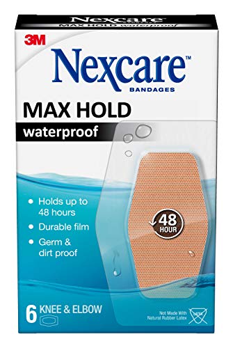Max Hold Waterproof Bandages - Knee & Elbow, 6 Count