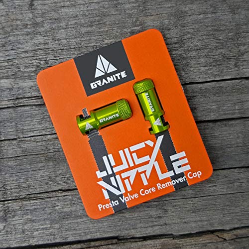 Granite Juicy Nipples Presta Valve Core Remover Caps (Black)