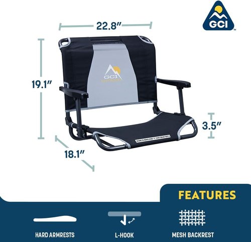 GCI Outdoor Comfort Chair - Portable Stadium Seat with Ergonomic Design | Lightweight & Durable