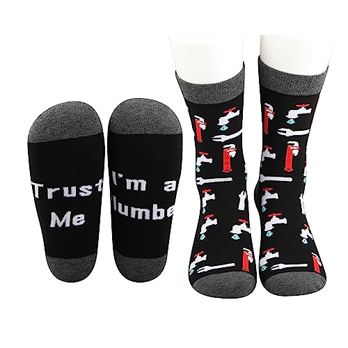 11 / Plumber Socks - 2 Pairs Trust Me I'm a Plumber Funny Gift for Men