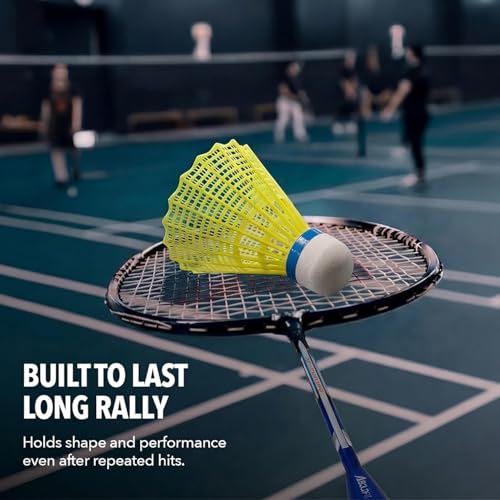 Nylon Badminton Shuttlecocks - 12 Pack Yellow for Indoor & Outdoor Sports
