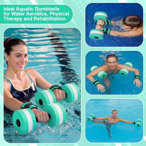 Full Body Aqua Workout Kit - 6 Pcs Water Aerobics Set - Cyan 1lb