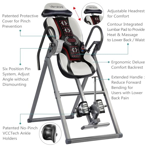 Advanced Heat and Massage Inversion Table for Back Relief