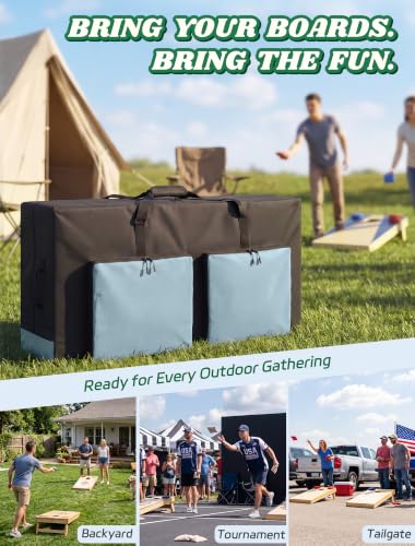 Trymaker Cornhole Carrying Case for 4' x 2' Boards with Pockets & Adjustable Strap