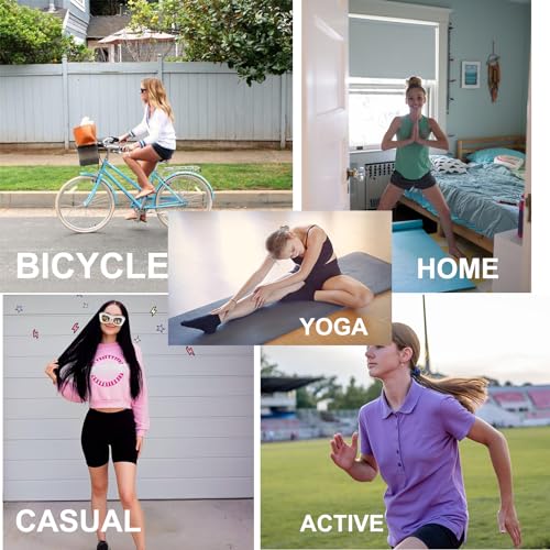 Girls High Waisted Bike Shorts - 5" Spandex Gymnastics - Large/X-Large Black