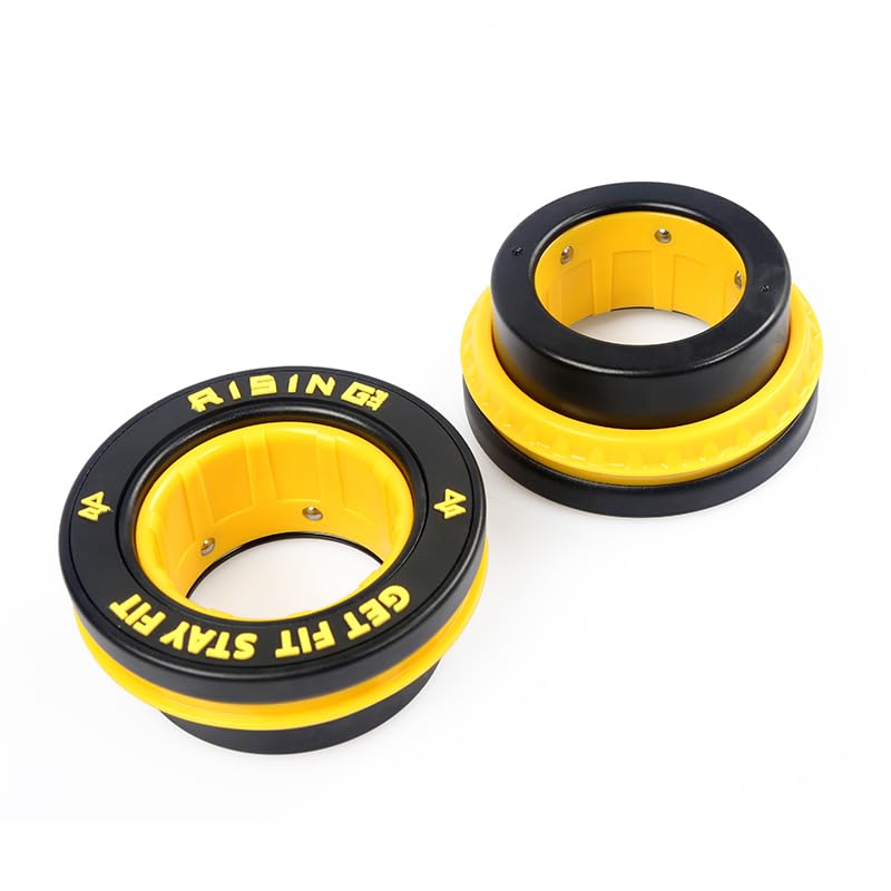 Olympic Barbell Clamps 2 Inch, Press Lock Quick Release Locking Weight Clips, Yellow Heavy Duty Barbell Collar Pair for Weightlifting, Fitness, Workout, and Strength Training