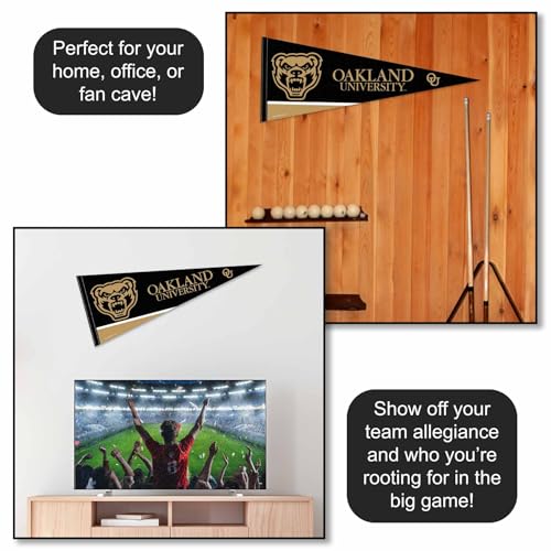 Oakland Golden Grizzlies Pennant 12x30 Inch Felt Banner with Logo