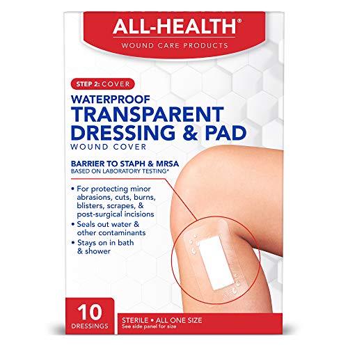 Waterproof Transparent Dressing Pad - 2.375" x 4", 10 Count
