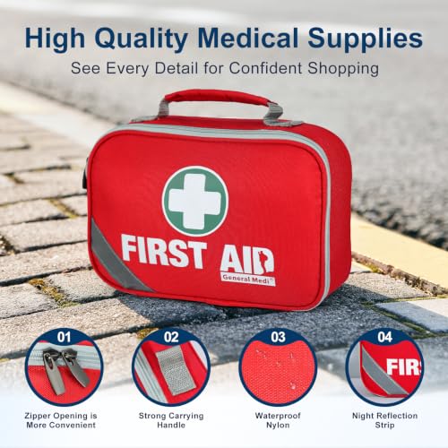 2-in-1 First Aid Kit with 215 Pieces & Mini 43-Piece Kit