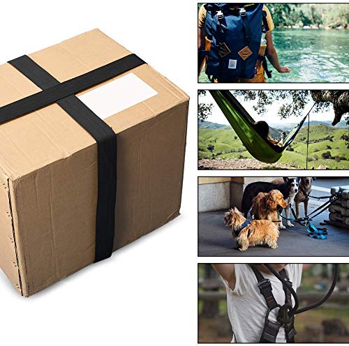 1.5 Inch Wide Black Nylon Webbing Strap - 10 Yards for DIY, Bags & Climbing