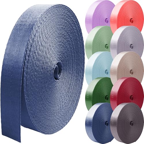 Nylon Webbing Strap - 1 Inch x 10 Yards - Denim Blue