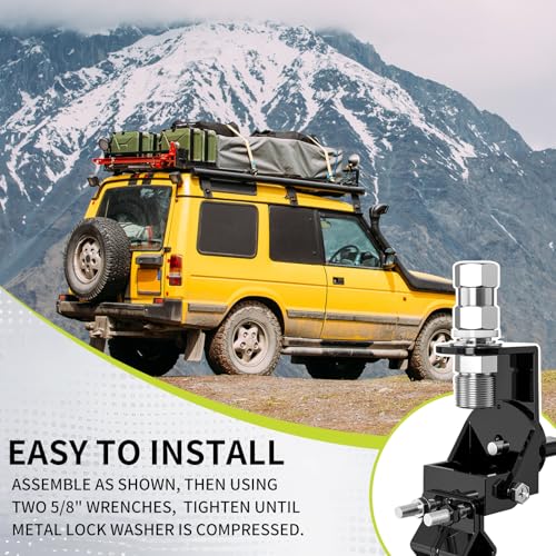 CB Radio Antenna Mount Adapter 3/8 X 24 Thread SO-239 Stud Mount for Vehicles