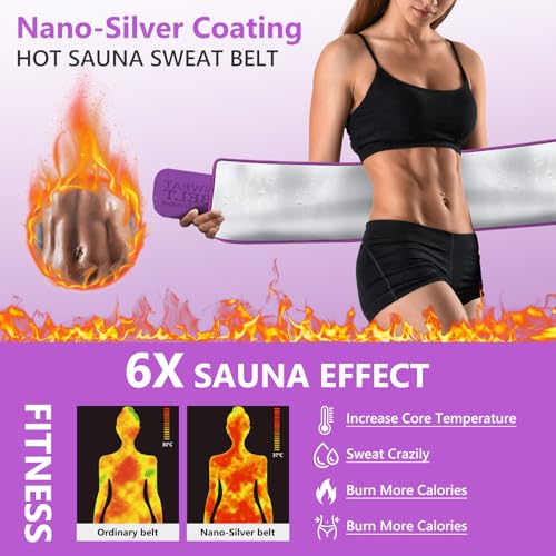 Waist Trainer Sweat Band for Women - Medium Silvery Purple