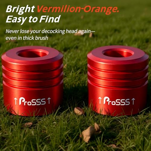 Crossbow Bolt Decocking Head Set - 2 Pack with Steel Tips, Orange