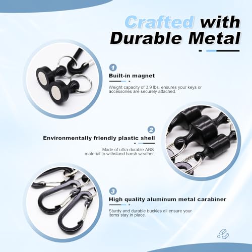 Magnetic Keychain - 2 Pack Quick Release Detachable Key Ring