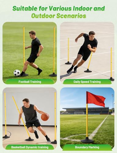 Agility Training Poles 4 Pack - 50 Inch High-Visibility Soccer Equipment