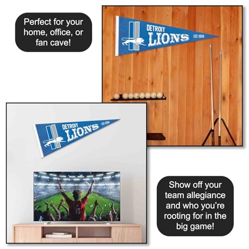 Detroit Lions Vintage Retro Pennant Flag - 12x30 in