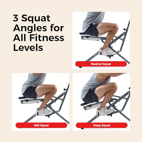 Smart Row-N-Ride Glute & Leg Trainer - Foldable Squat Assist Rower - Grey