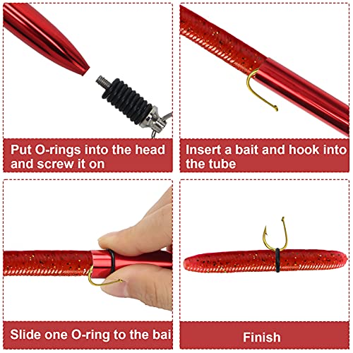 Wacky Rig Tool Kit with 200 O-Rings - Red & Blue