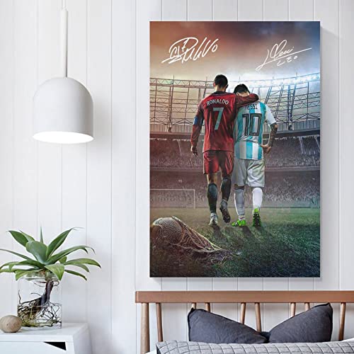 Messi Ronaldo Wall Art Canvas Print - 16x24 Inch
