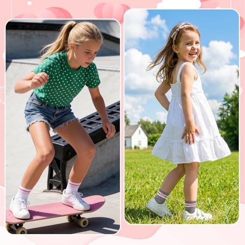 6 Pairs Kids Athletic Crew Socks - Comfortable Breathable Sport Socks