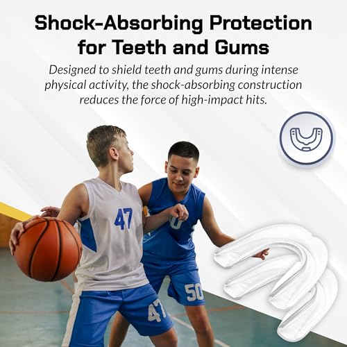 Youth Sports Mouth Guard 2 Pack - Clear, Boil and Bite Design