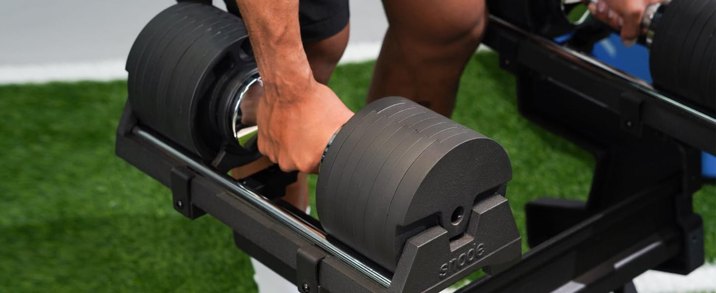 SNODE AD80 Adjustable Dumbbell Set - 80 lbs Drop Proof Weights with Cast Iron Plates & Fast Adjust Design