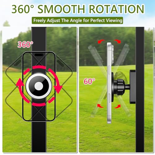 Magnetic Golf Cart Phone Holder with 360° Rotation - MagSafe Compatible