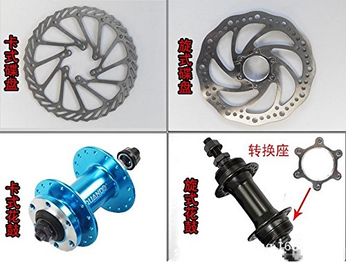 BlueSunshine Front and Back Disk Brake Kit - 160mm For 80cc Gas Motorized Bicycle - Freewheel Threaded Hubs Hole distance of 48mm