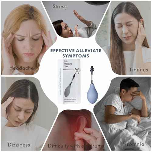 HillDog Migraine and Headache Relief Tinnitus Products, Ear Pressure Relief Suction Device,Airplane Ear Pressure Relief Inner Ear Equalization Tool,Reduces Tension with 3 Sizes Earplugs-Grey