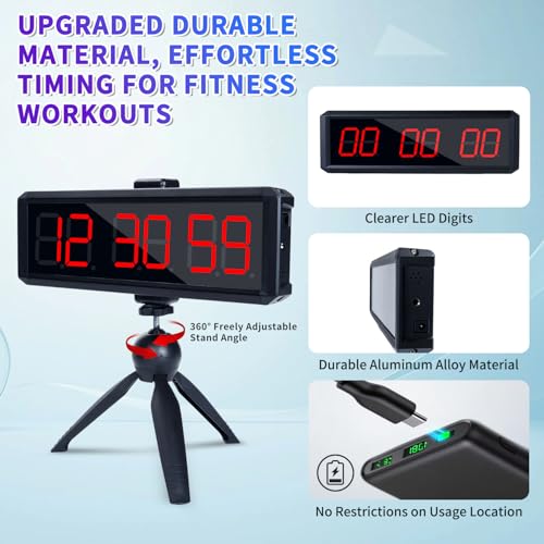 Digital Stopwatch Timer with LED Display and Remote Control - 1.5 Red