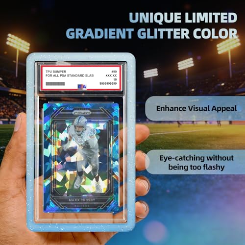 PSA Graded Card Slab Guard - Light Blue Glitter TPU Protector