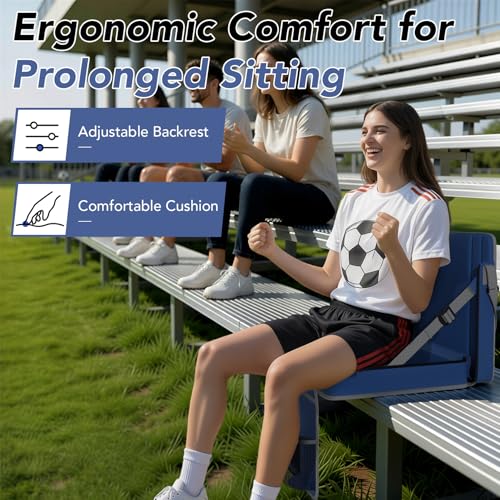 Adjustable Stadium Seats with Back Support - 2-Pack Navy