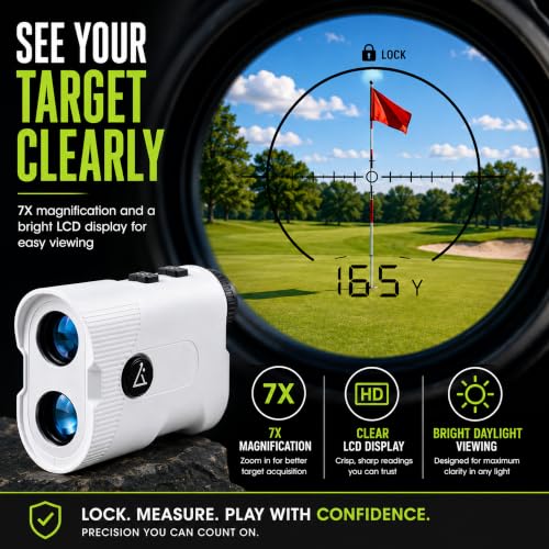Angora Brands Golf Rangefinder with Slope, 1200-Yard Distance, Laser, Magnet