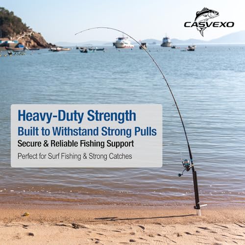 Casvexo 1/2 Pack Aluminum Sand Spikes for Surf Fishing Rod Holder, Telescopic & Portable, Adjustable with Storage Bag