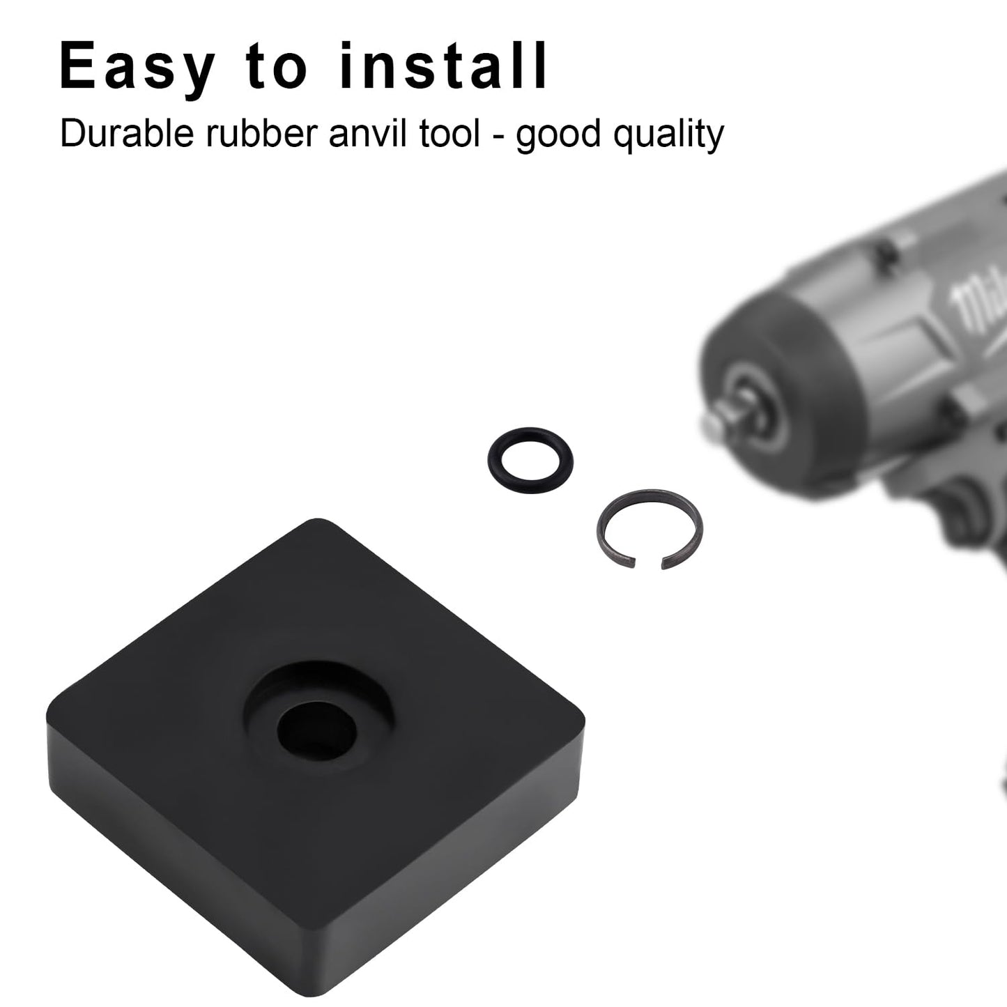 12 Sets 3/8" & 12 Sets 1/2" Impact Retaining Ring Clip Friction Rings with O-Ring, Come with 2 Black Retainer Ring Anvil Install Tools for MIL Electric & Pneumatic Impact Wrench