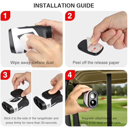Magnetic Golf Rangefinder Holder Mount - Black
