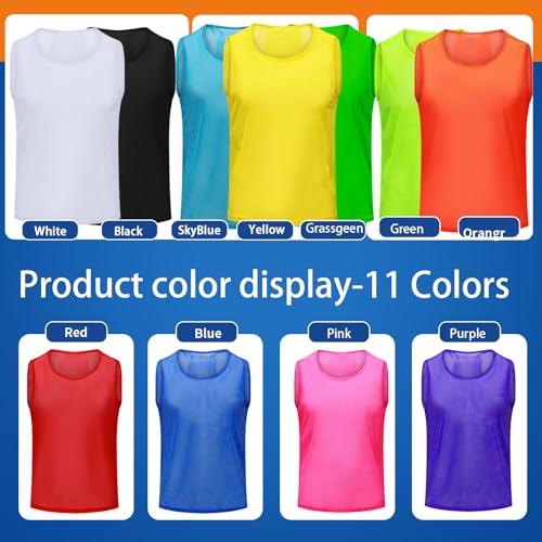 Youth Soccer Pinnies - 12/24/48Pcs Practice Vests with Numbers