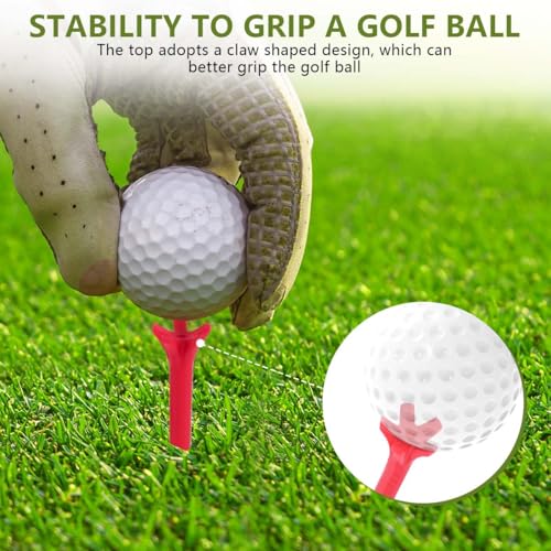 100 Pack Assorted Colors Golf Tees - Durable 2.8 Inch Plastic