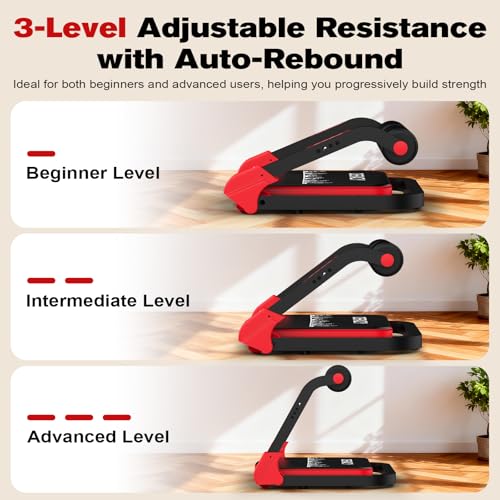 Adjustable Ab Machine - Multi-Functional Sit Up Equipment - Red & Black