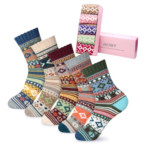 Women's Warm Fuzzy Socks - Cozy Thermal Winter Hosiery - Multicolor 07