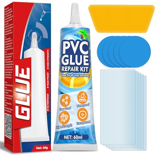 Air Mattress Patch Kit - Waterproof Vinyl Repair with PVC Glue