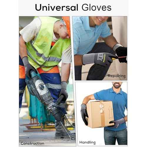 Touchscreen Nitrile Coated Work Gloves 12 Pairs Frosted Grip Safety Gloves for Gardening Electronics Seamless