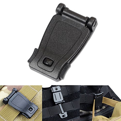 Molle Clip Strap Attachments Buckle Tool - Black, 6 PCS