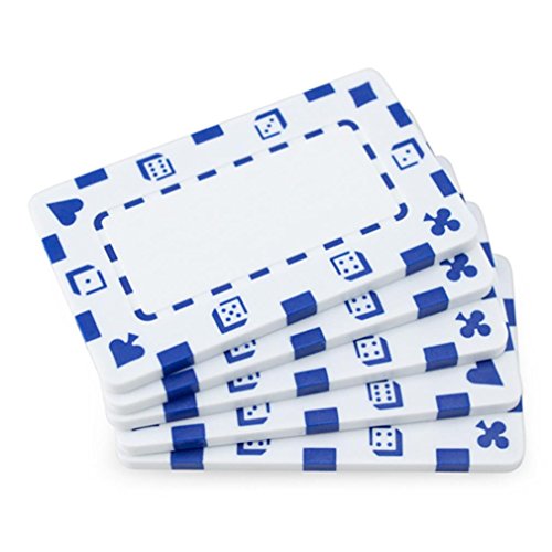 Rectangular Poker Plaques - White European Style - Set of 5