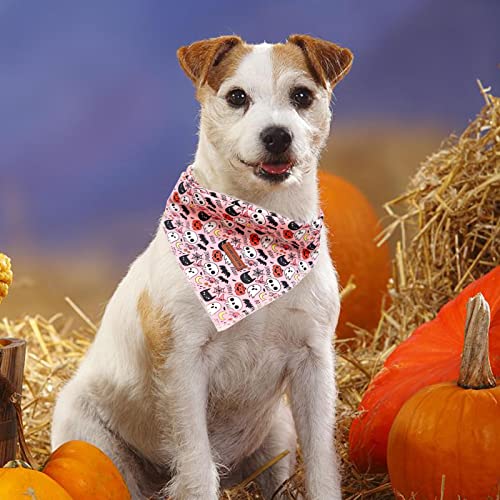 Halloween Pumpkin Dog Bandana - Washable Cotton Puppy Scarf - Large