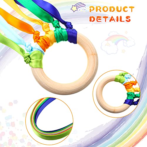 Sumind 6 Pcs Bright Colors Ribbon Dance Wands for Kids Educational Exercise