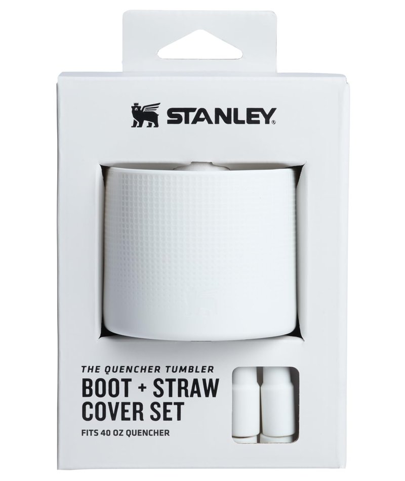 STANLEY Quencher Boot and Straw Cover Cap | Anti-Slip Silicone Protector for 40 oz Tumbler with Handle | Accessory Set for Stainless Steel Drinking Cup | BPA-Free | Pale Stone