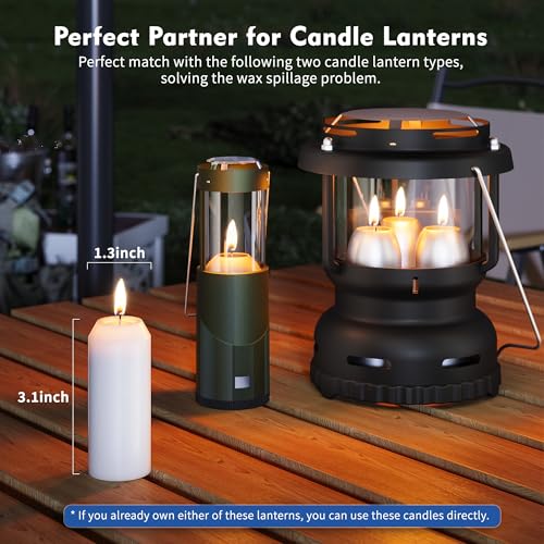 Emergency Candles - 15H Unscented White Pillar - 3 Pack with Notch-Head