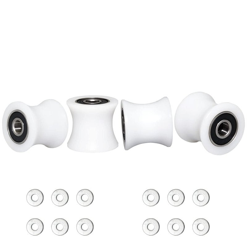 Total Trainer Rollers/Wheels of 4 for Models DLX, DLX II, DLX III, Adv DLX, Pilates, Pilates Pro 2500, 3000, 4000，570, 2000 （White）